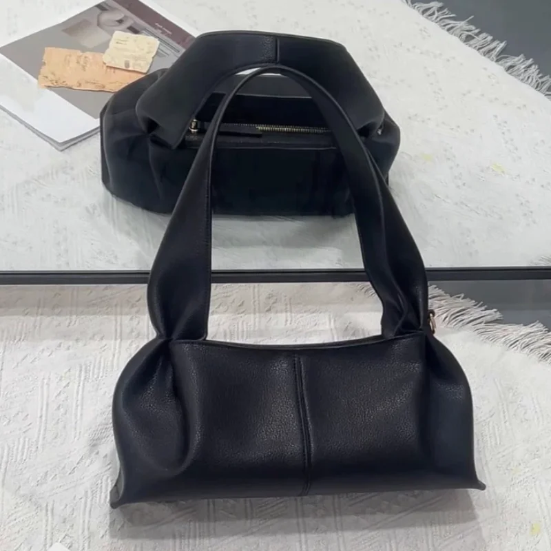 

French Clouds Underarm Bag Women Brand Leather Shoulder Bag Lightweight High End Handbag Versatile Pleated Design Commute Purse