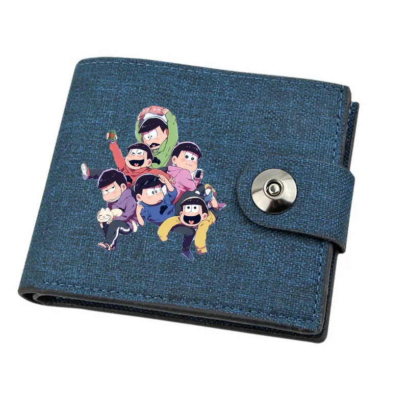 Canvas Teenagers Wallet Card Holder Wallet Male Money Bag Short Holder Male Purse for anime Osomatsu San Kids Cartoon Coin Bag