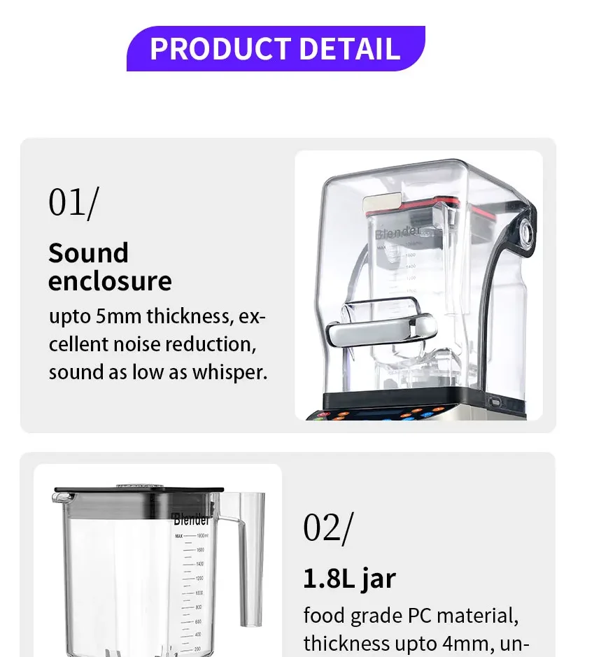 TULX Commercial Food Processors Countertop Electric Chopper Heavy  Blender Mixer Blenders and Juicers