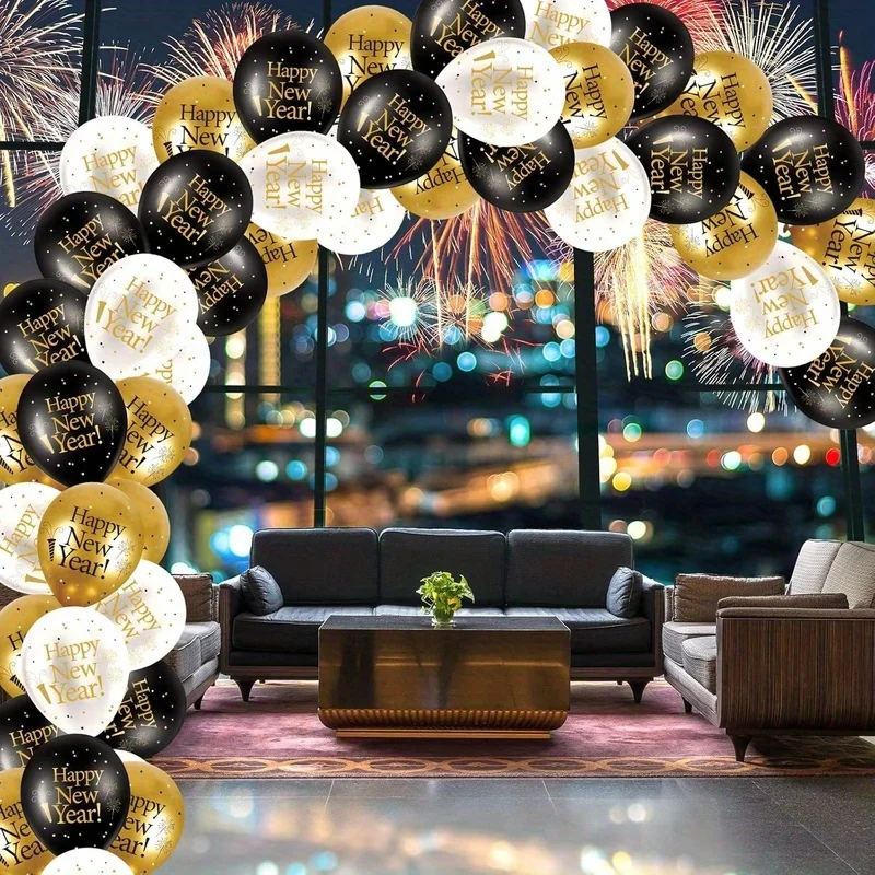 15 قطعة بالون السنة الجديدة موضوع السنة الجديدة لوازم الحفلات 12 ''بالونات اللاتكس سعيد 2026 السنة الجديدة الأبجدية بالون مهرجان الديكورات #6