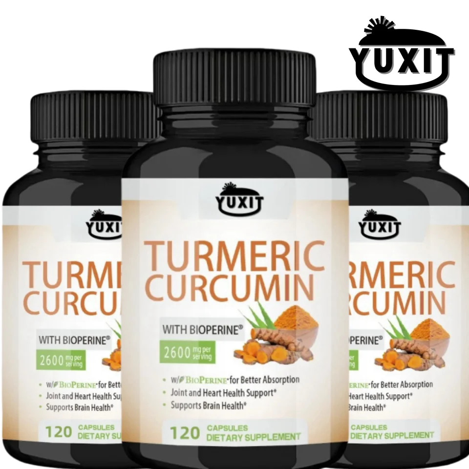 

YUXIT Triple Strength Turmeric Capsules 95 Curcumin 2600mg BioPerine High Absorption