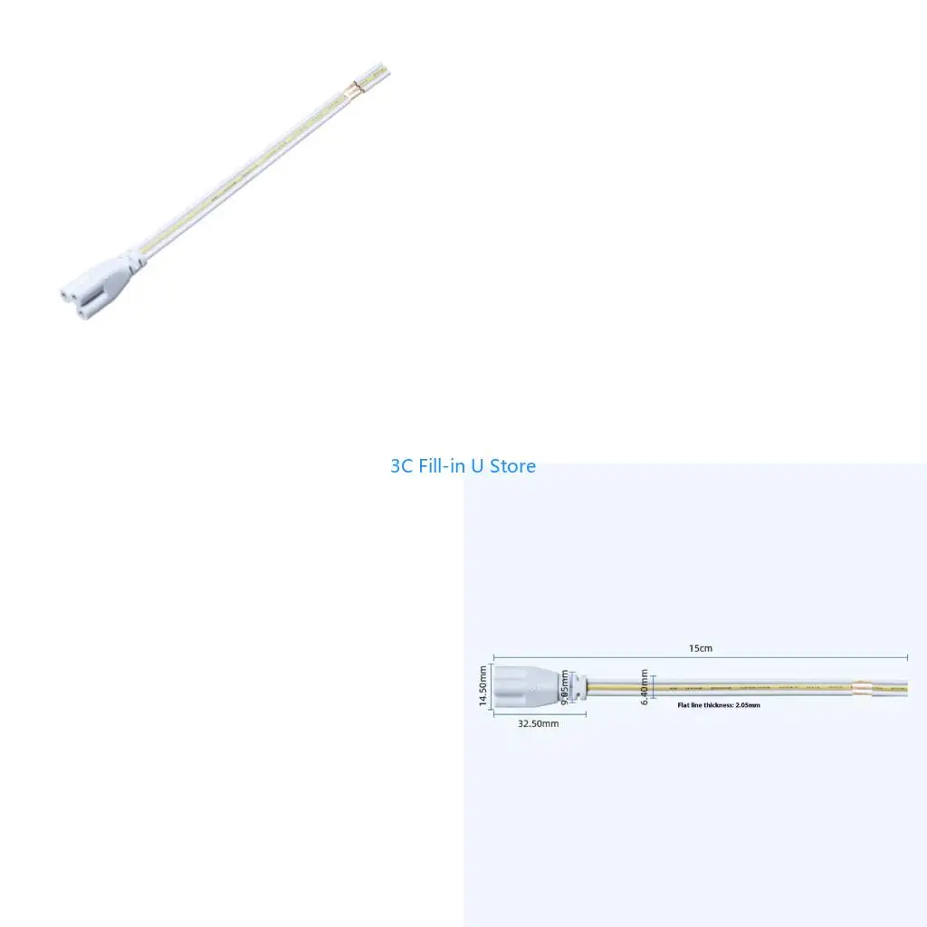 G8TA LED Light Power Cord 3 Prong Single Head Suitable for T5 T8 Fixtures Repair