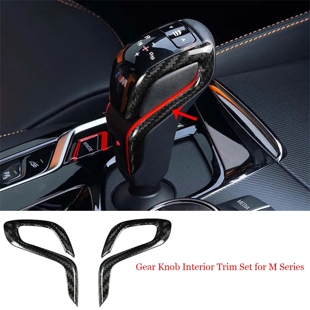 Carbon Fiber Gear Knob Interior Trim Adhesive Kit - Side Panel for BMW M Series Decoration Piece Auto Interior Part Accessory
