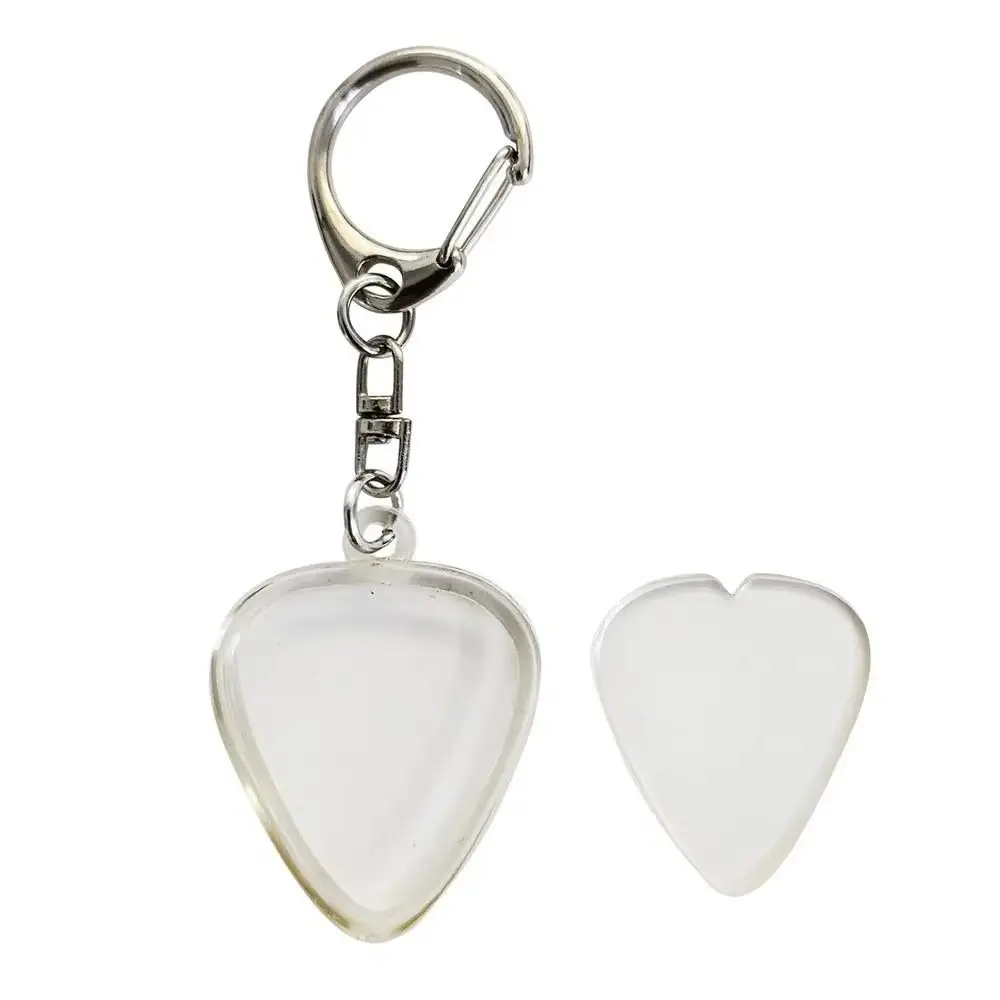 Heart Shaped Guitar Pick Collection Box Transparent Picks Size Case Guitar Pick Keyring Guitarists Storage Pick Organizer