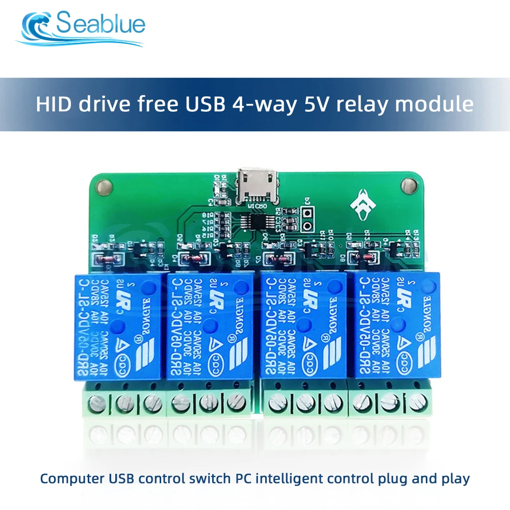 1/2/4 Channel HID Drive-Free Micro USB 5V Relay Module Can Control the Relay On and Off On the Computer Side Safety Protection