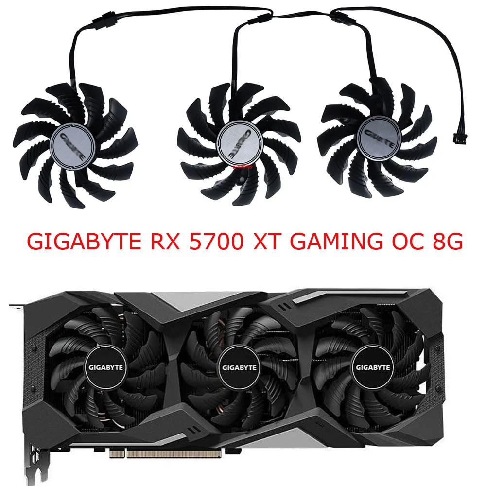 T128010SU,GPU Cooler,Wentylator kart graficznych,dla GIGABYTE RX 5600 XT,dla GIGABYTE RX 5700 XT,dla GIGABYTE RX 6700 XT, GIGABYTE RTX2060 SUPER GAMING OC8G,wymień PLD08010S12HH GA81S2U