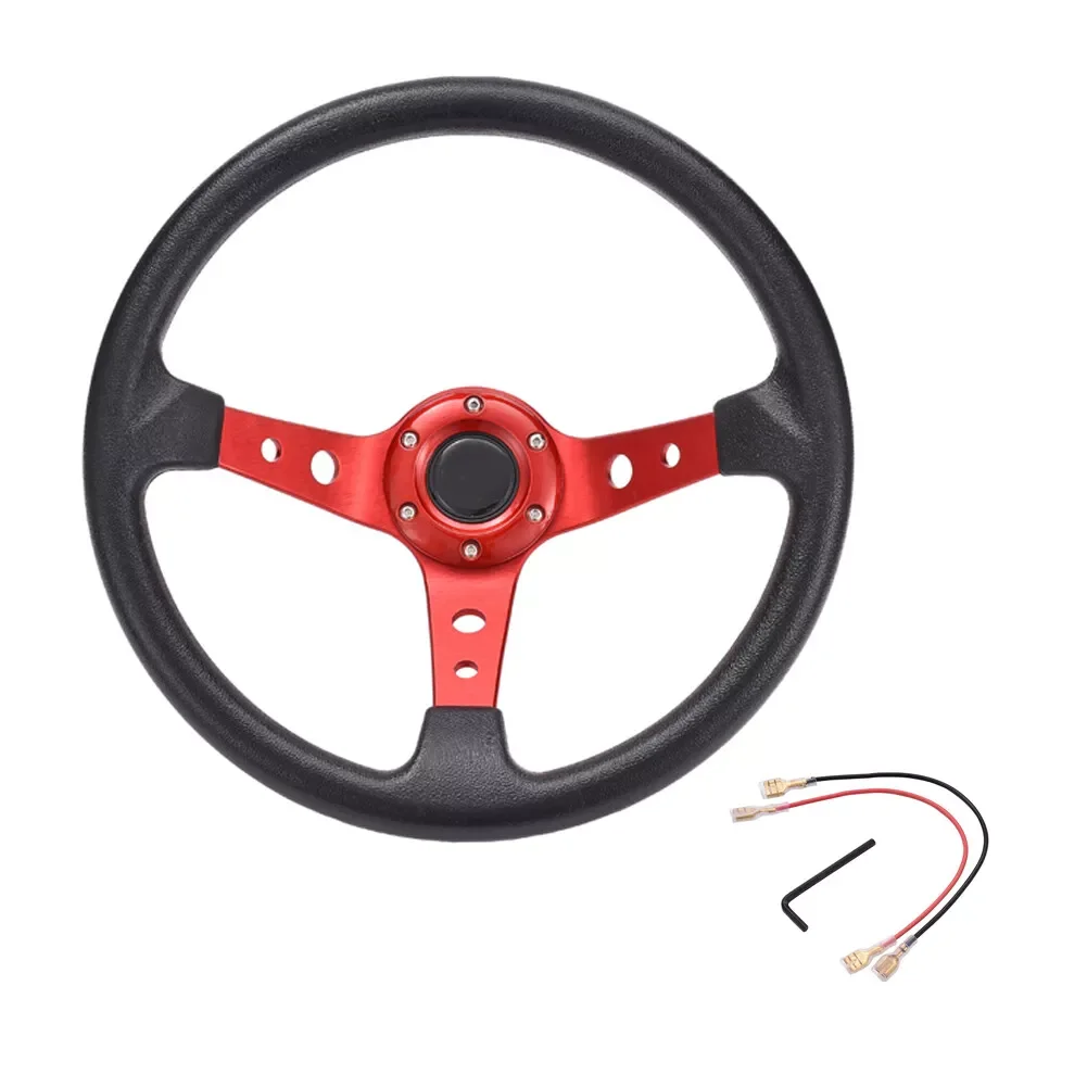 

34.5CM 6 Bolt Car Racing Steering Wheel W/ Horn Button Sports Drifting Wheel