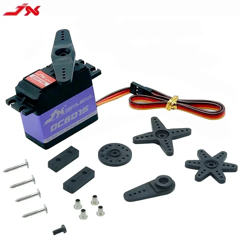 JX Servo DC6015 15KG Metal Gear 4.8-6.6V 0.10 Sec Servo digitale a coppia elevata per accessori per aerei robot per auto RC