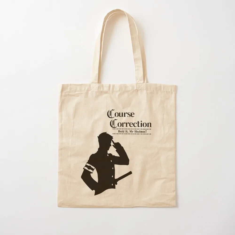 

The Great Ace Attorney Course Correction Black Silhouette Tote Bag shopping bag logo Large bags for women Canvas Tote Bag