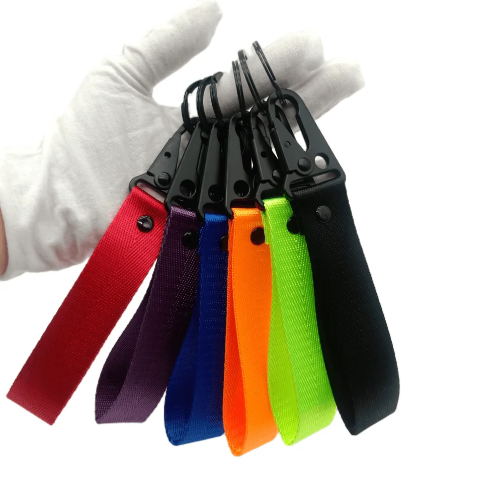 Car Keychain Key Strap Nylon Keyring Key Clip For Honda Toyota Ford BMW VW Benz Nissan Motorcycle Key Chain Key Ring Accessories