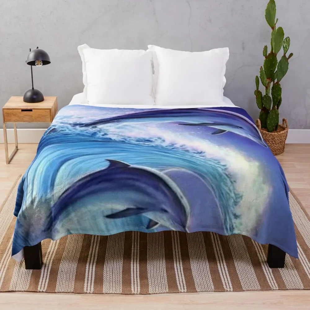 

Tie Dye Dolphin Throw Blanket blankets ands Thin Blankets