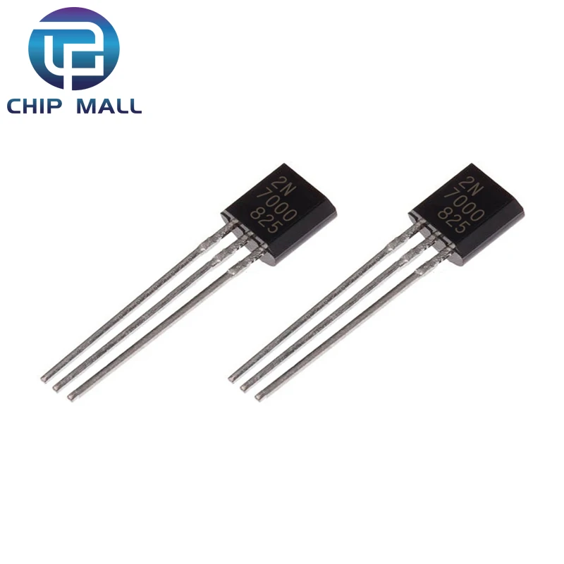 Petit Signal MOSFET 2N7000, 100% mAmps, Transistor à Canal N, 60 Volts, TO-92, TO92 IC, Nouveau, 20 Pièces/Uno, 200
