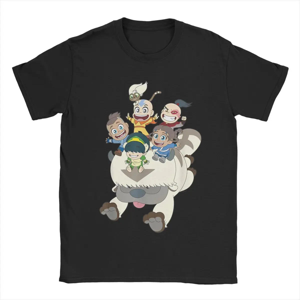 Avatar The Last Airbender Group Chibi T-Shirt Men Fun 100% Cotton Tee Shirt O Neck Short Sleeve T Shirts Graphic Printed Tops