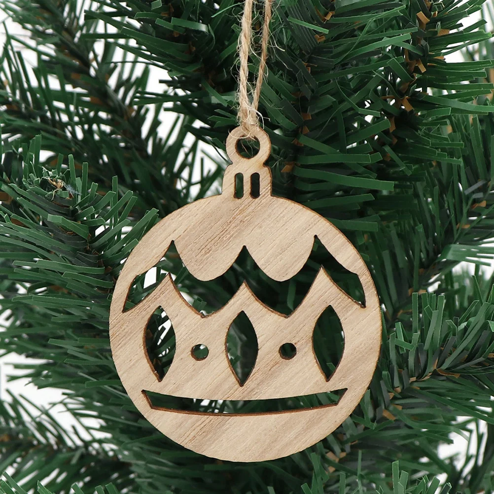

20Pcs Wooden Christmas Ornaments Hanging Pendants for Tree Handcrafted Decorative Tags Festive Holiday Home Xmas Decoration Set