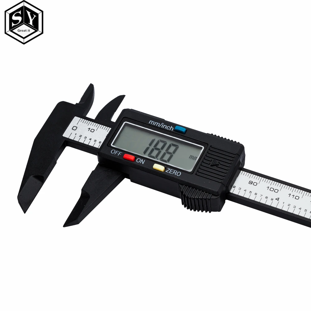 New Arrival 150mm 6 inch LCD Digital Electronic Carbon Fiber Vernier Caliper Gauge Micrometer Measuring Tool