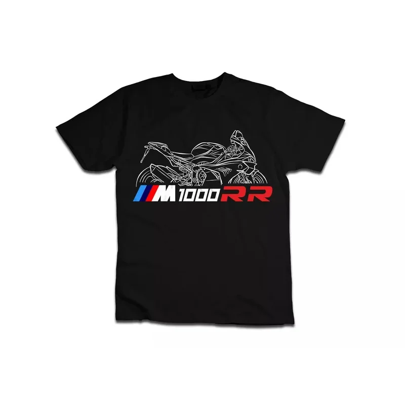 T-shirt casual de motocicleta masculina, mangas curtas, 100% algodão, S-3XL, verão, Sportbike, camiseta legal, M1000RR, 2024