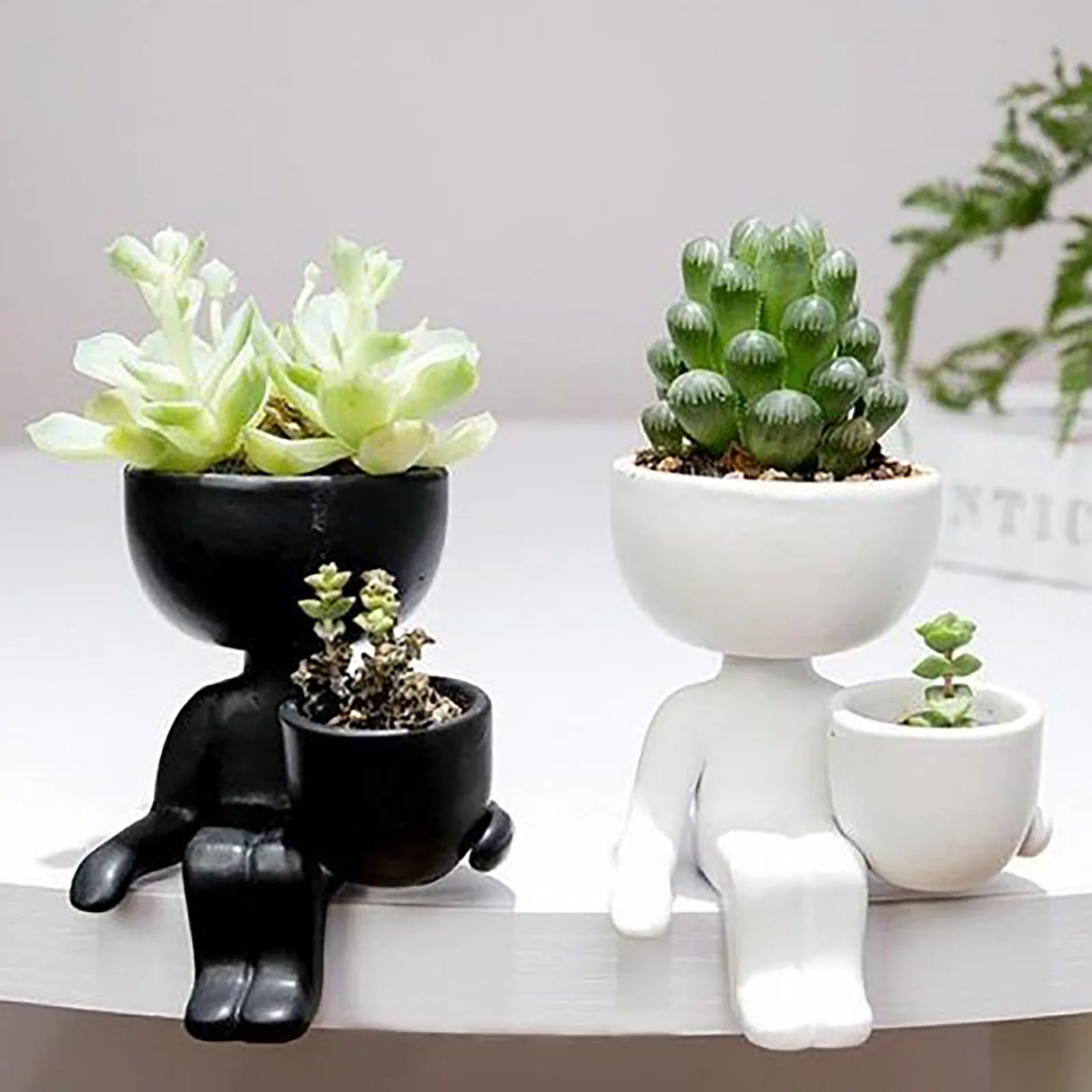 

Imitation Humanoid Ceramic Flower Pot Creative Ceramic Crafts Home Desktop Decoration Succulent Cactus Pots Personalized Gifts