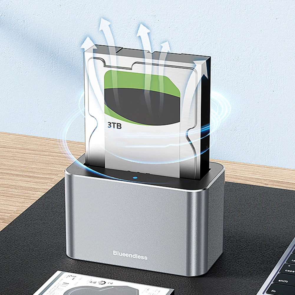 

Док-станция для жесткого диска USB3.0 к SATA, док-станция для внешнего жесткого диска, 5 Гбит/с, поддержка до 20 ТБ для твердотельного накопителя 2,5/3,5 дюйма SATA/SAS HDD SSD