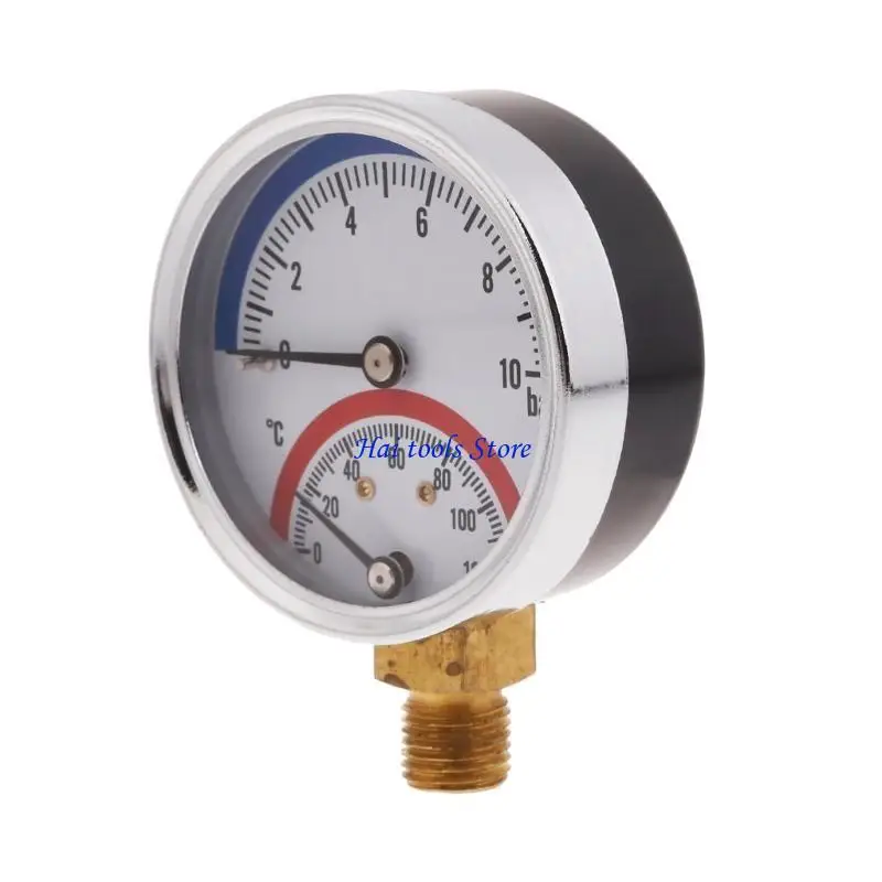 X37E Temperature Pressure Gauge Liquid Filled Pressure Gauge for Floor Heating