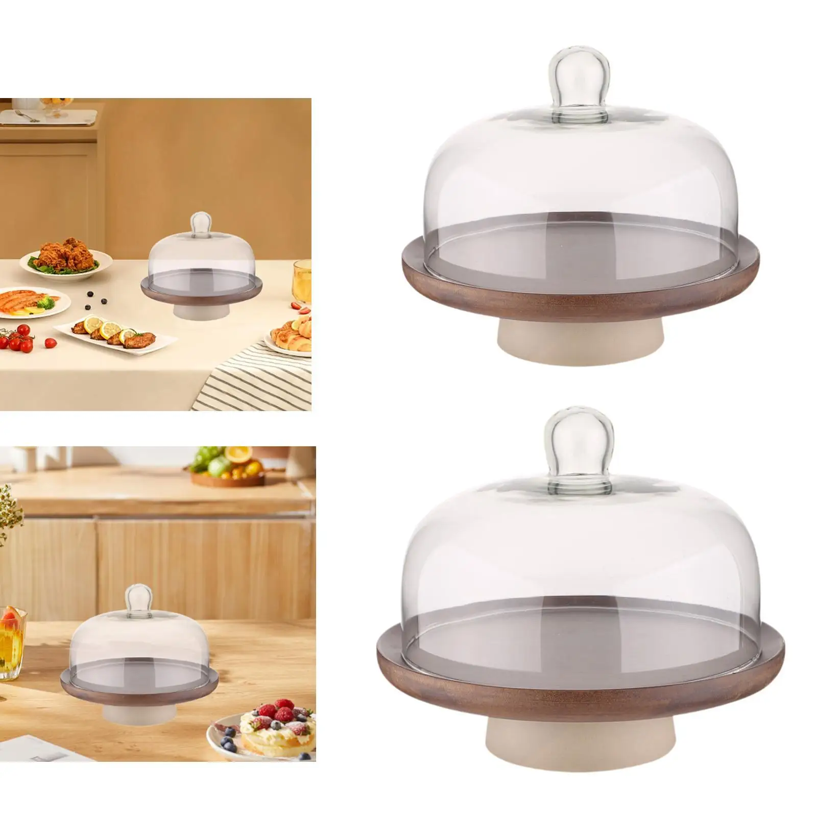 

Cake Stand with Glass Dome Elegant Dessert Tray Fruit Display Holder Cake Plate for Kitchen Countertop Anniversary Table Wedding