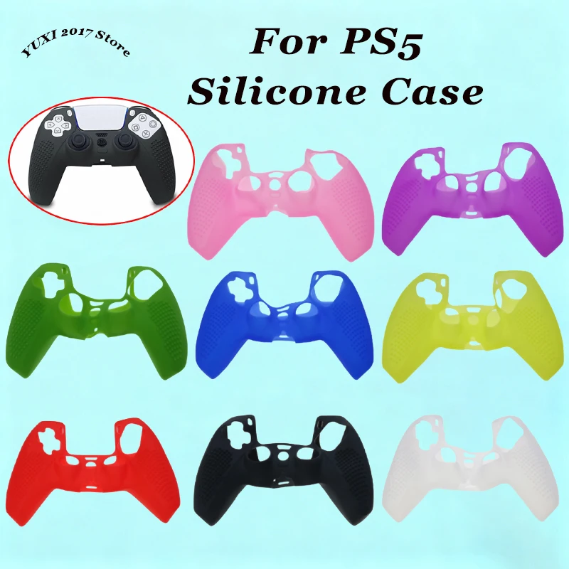 1/2-teiliges Zubehörset aus Silikon-Schutzhülle und rutschfester Gummihülle für PS5-Controller