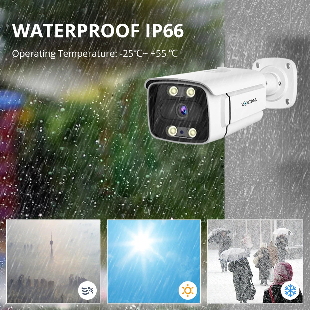 Imagem -05 - Waterproof Outdoor Sistema de Câmera de Segurança Colorido Night Video Surveillance Grupo Two Way Audio Xmeye Poe 8ch 4k 8mp 5mp