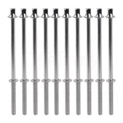 Yibuy 10 Pcs Drum Tight Screw Tension Rods Percussion Replacement 1/5