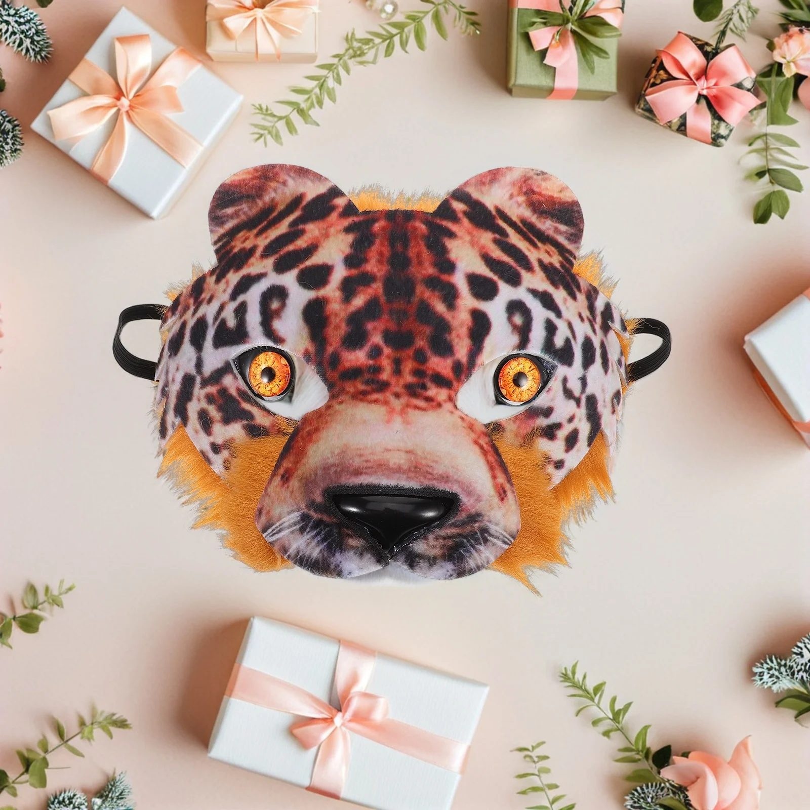 

Animal Mask Half Face Tiger Design for Halloween Party Masquerade Carnival Festival Cosplay Costume Accessories