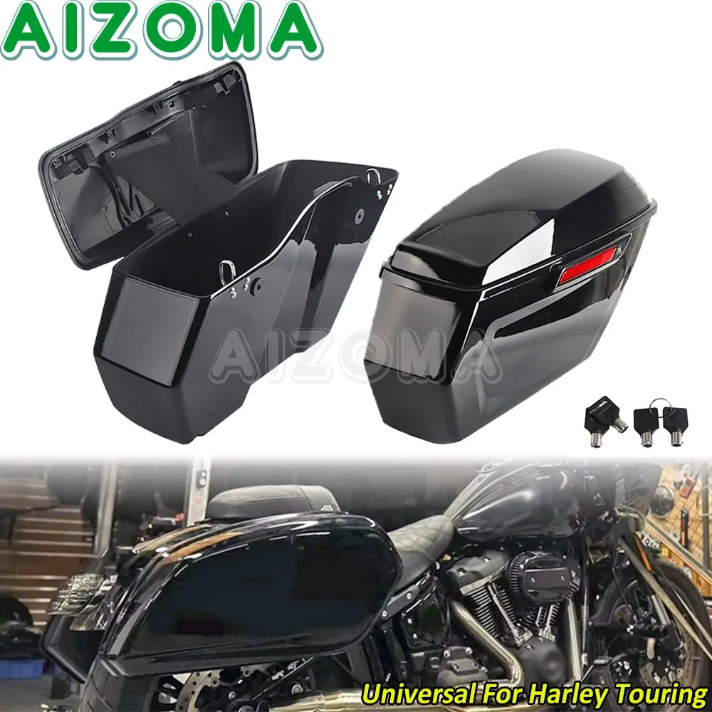 

Hard Saddle Bags For Harley Touring Street Glide FLHX FLHXS FLHXST Road King FLHR FLHRXS Motorcycle Saddlebag Trunk Side Luggage