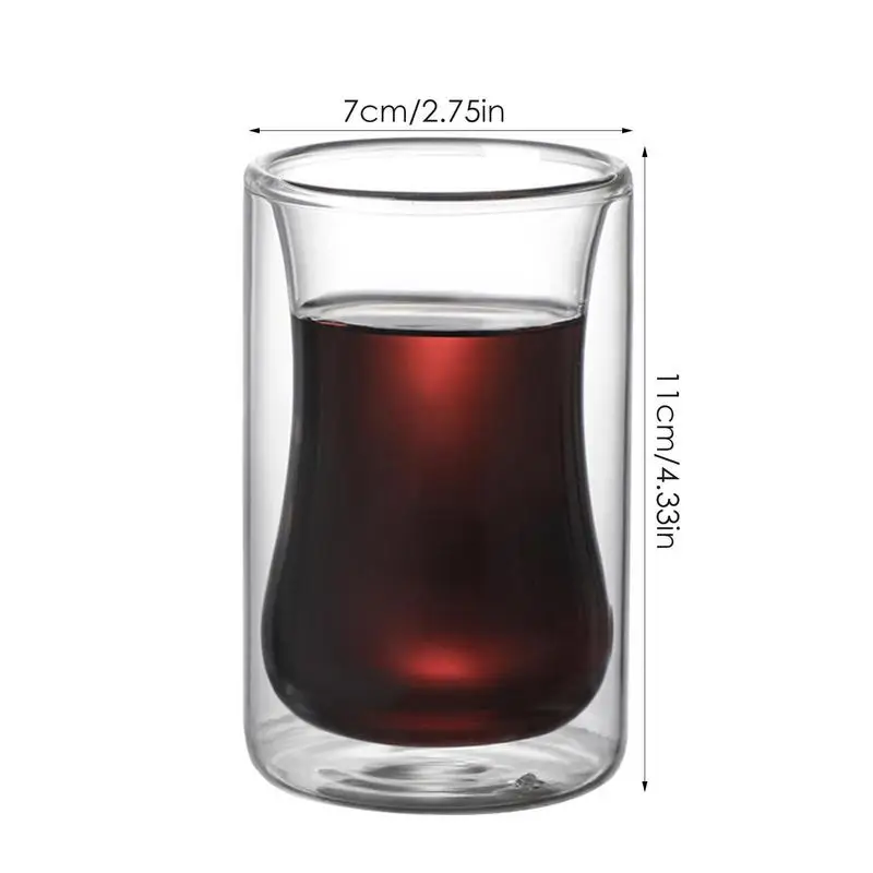 Double Wall Glass Coffee Mugs Heat Resistant Tea Drink Cups Healthy Drink Mug Coffee Cups Espresso Thermo Insulated Short Glass