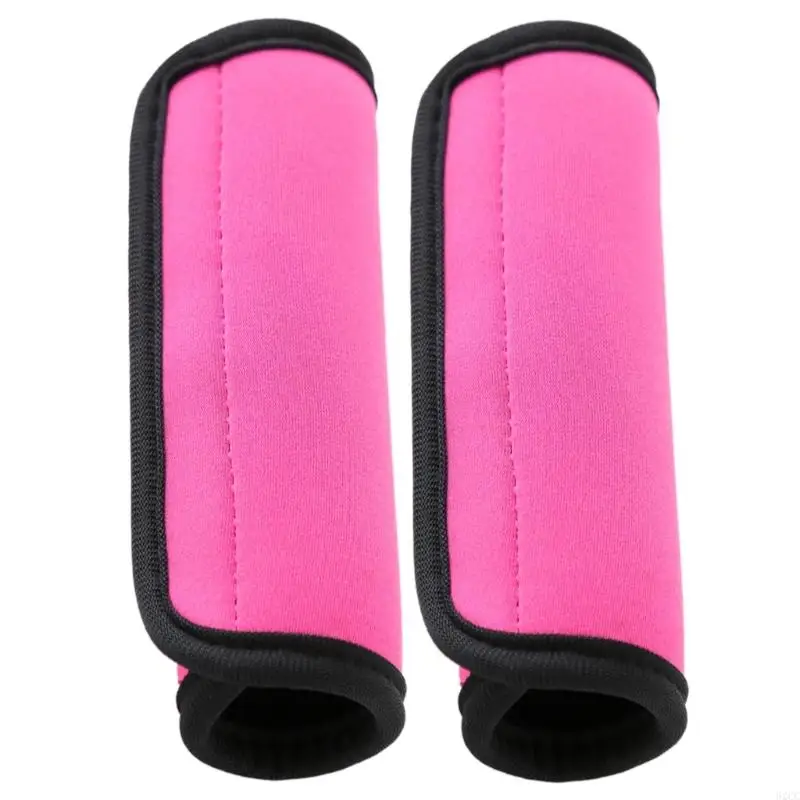 62CC 2Pcs Comfortable Luggage Handle Wrap Set Neoprene Suitcase Grip Cover Sleeve Easy To Attach Travel Bags Accessories