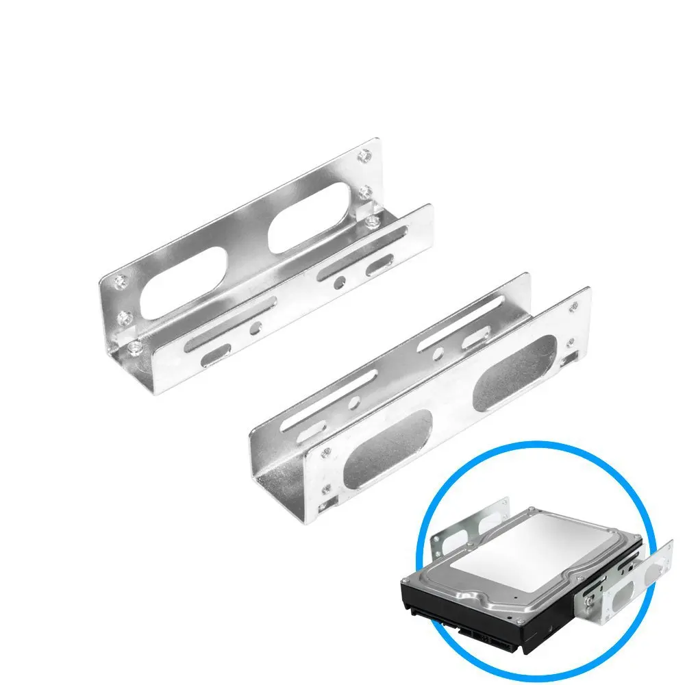 1Pair 3.5 inch HDD bracket Floppy Adapter Hard Drive Caddy Bay For SSD M.2 HDD Holder 3.5 to 5.25 Conversion Galvanized Frame