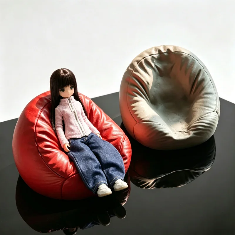 1PCS BJD Dollhouse Lazy Person Chair Sofa Fashion Dollhouse Miniature Models Ornaments Beanbag Chair Small Sofa BJD Doll Stool