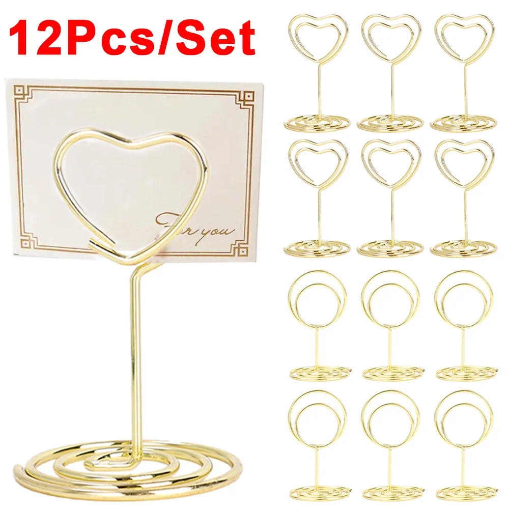 Metall Tisch karten halter runde Herzform Fotoclip Hochzeit Tisch Tisch karte steht Geburtstags feier Dekoration Lieferungen – Detail 2