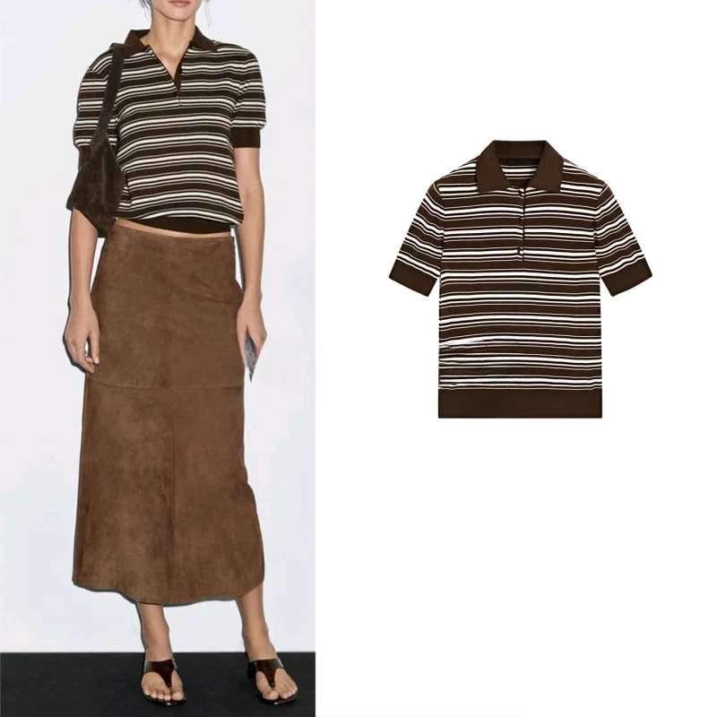 

Женская футболка в полоску Naval Sle, новинка, осенний винтажный топ MD 6255305, прямой крой, обычный...