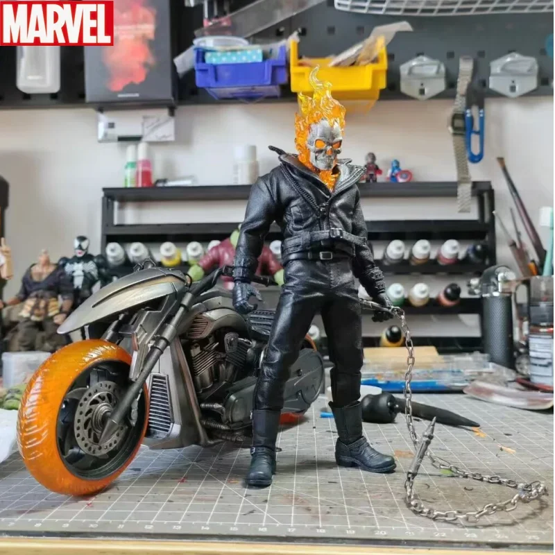 In Stock Original Mezco One:12 Ghost Rider Hell Cycle Anime Action Collection Figures Model Toys