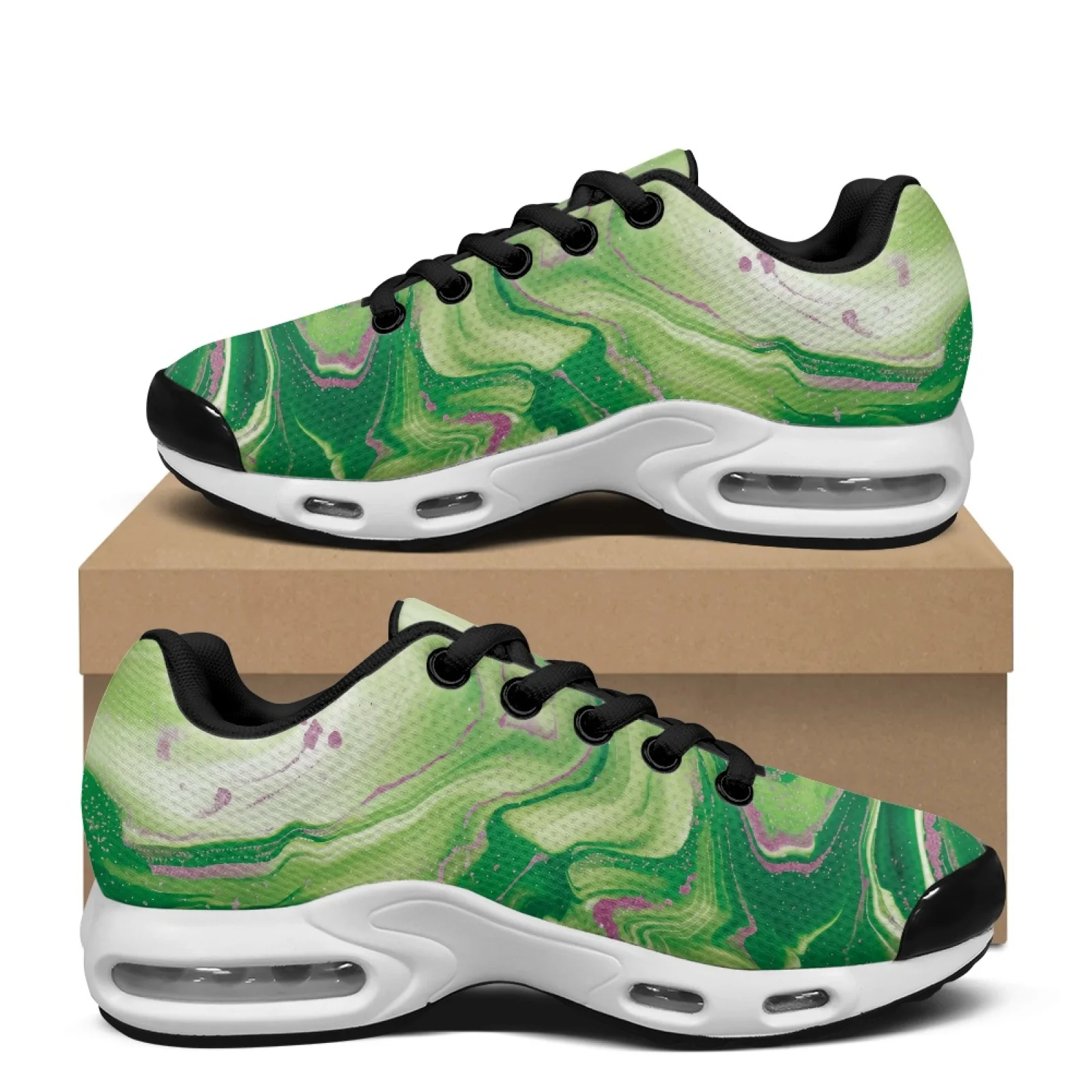 PENSTROLL Glass Art Air Cushion Sneakers Tennis Sneakers for Men Modern Walking Shoes