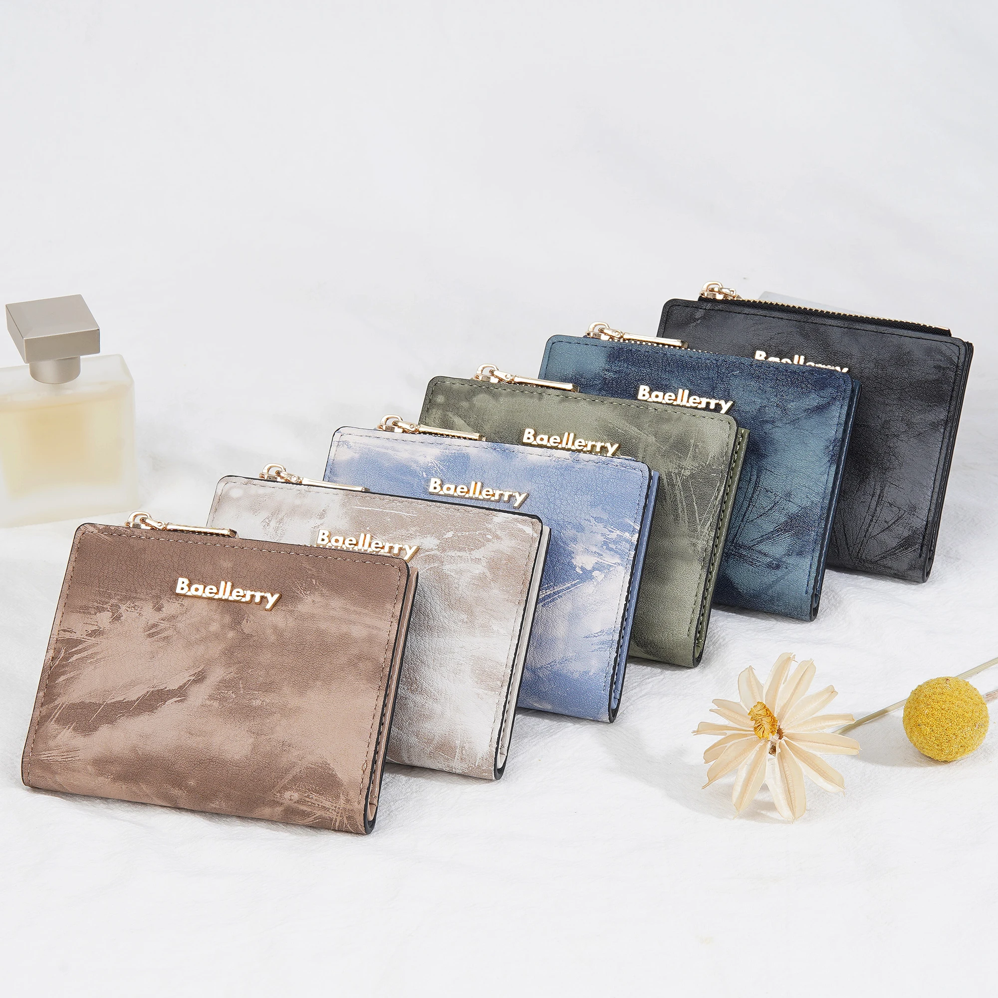 Women's Wallet PU Leather Women's Wallet Made of Leather Women Purses Card Holder Foldable Portable Lady Coin Purses