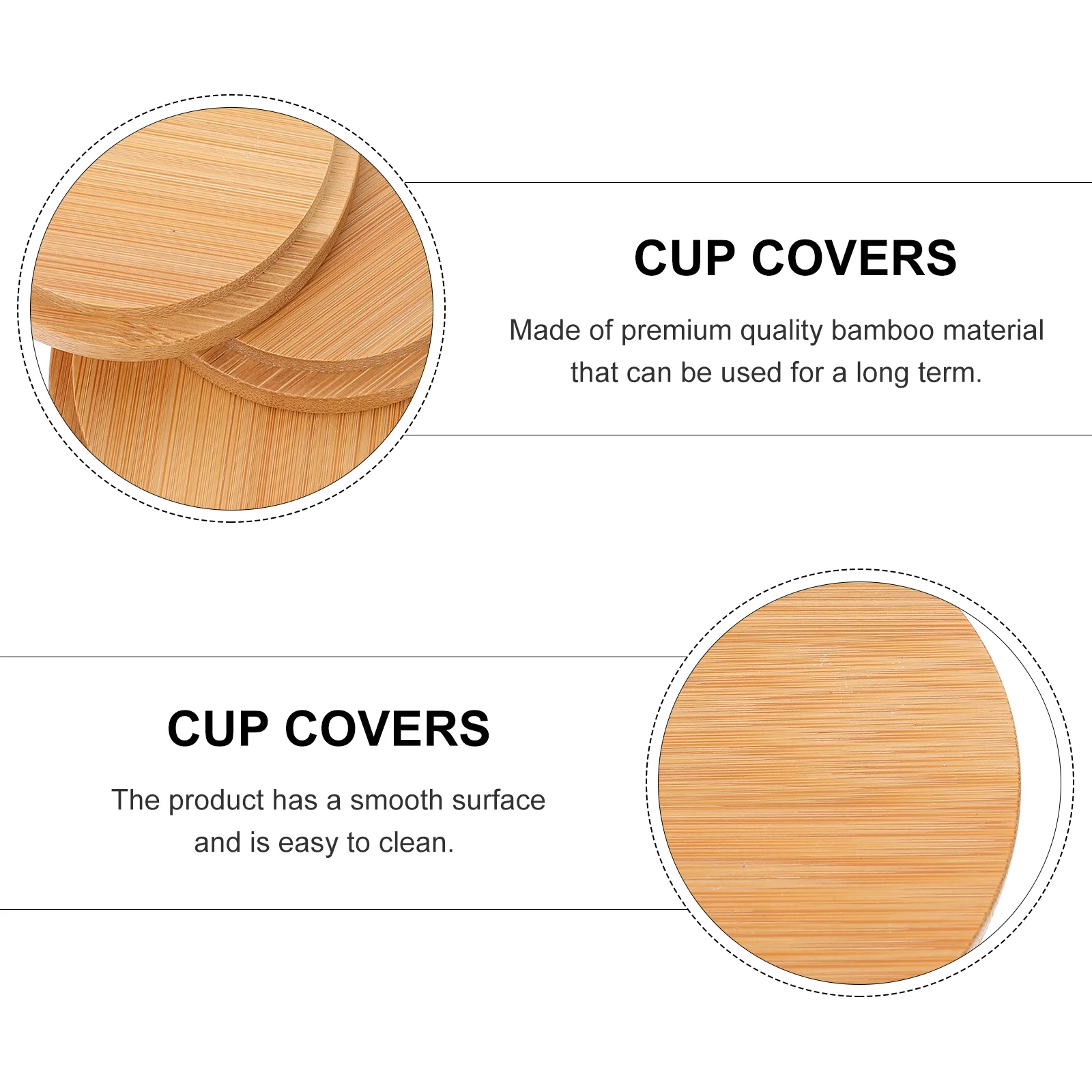 3 Pcs Water Cup Bamboo Lid Coffee Lids Covers Mug Insulation Wooden Practical Fresh-keeping Girl for Home