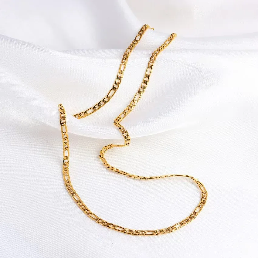 20-60 سنتيمتر بالجملة y2k 18 كيلو الذهب 4 مللي متر عرض القلائد سلسلة للرجال امرأة صبي سيدة غرامة مجوهرات حفل زفاف