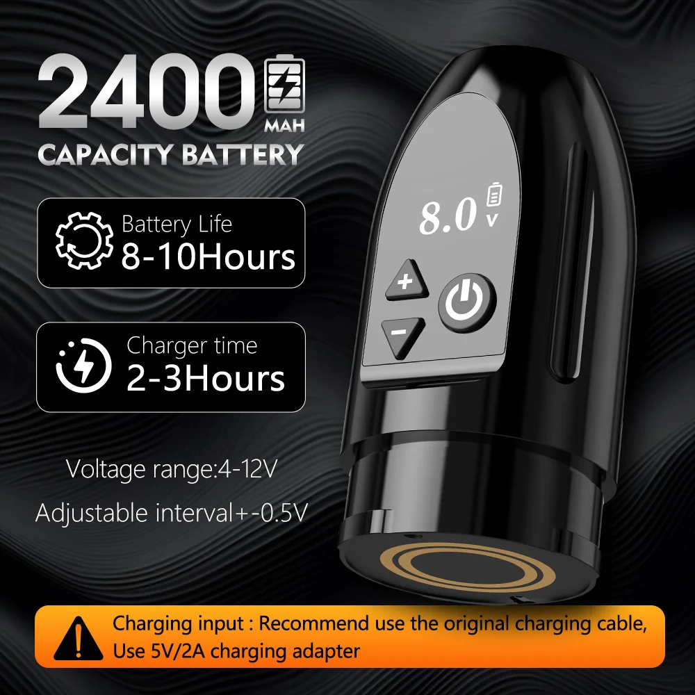 Xnet profissão máquina de tatuagem sem fio caneta rotativa motor coreless 4.0mm capacidade curso display digital led para artista tatuagem