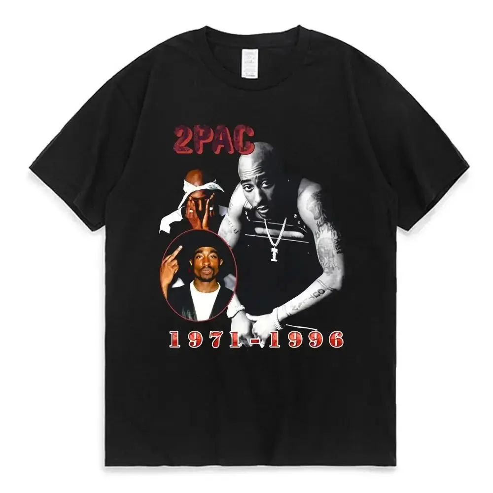 

Trend Men Women 2024 Tupac 2pac Cotton T-Shirt Printed T Shirt Short Sleeve Tshirt Oversized Streetwear Tee Y2k Tops Clothes