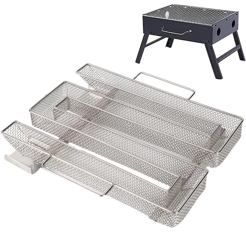 Smoke Generator Barbecue Smoke Rack Cold Stainless Steel Grill Net Outdoor Smoker BBQ Tool Accessories Pellet Smoker Tray Box