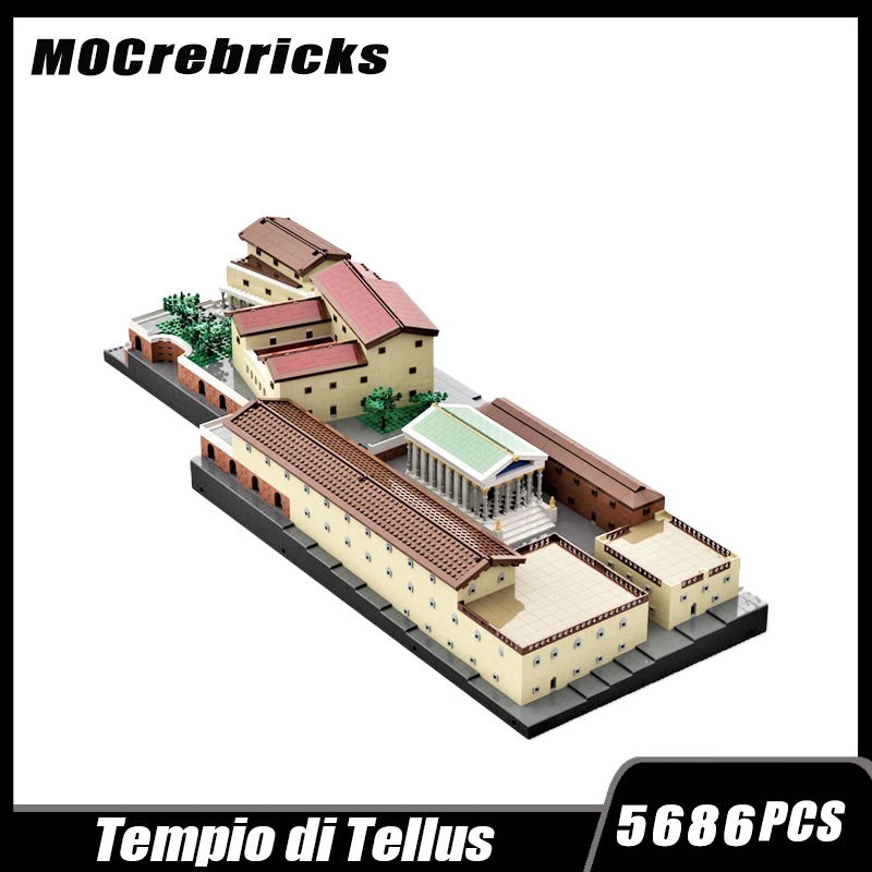 MOC-63942 Tempio di Tellus Sede Praefectus Urbis Architecture Building Block Assembly  Model  Brick Toys Children's Gifts