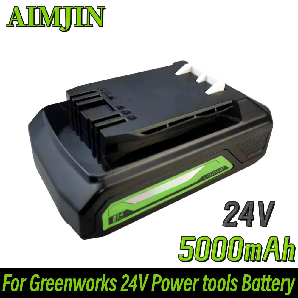 24V 5000mAh replaceable Li-ion battery, suitable for Greenworks cordless power tools 20352 22232 battery replacement