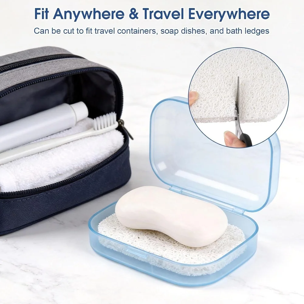 8 Piece PVC Soap Holder Set for Bathroom For Shower Sink Travel Compact Size 11.5x7.5x1cm Porous Woven Fabric Drainage