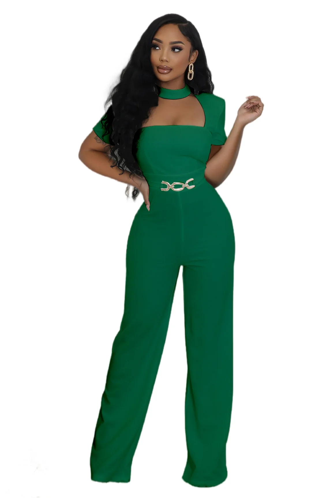 EINY Vintage Elegant Jumpsuits for Women Birthday Celebrity Club Party Square Collar Short Sleeve High Waist Wide Leg Rompers