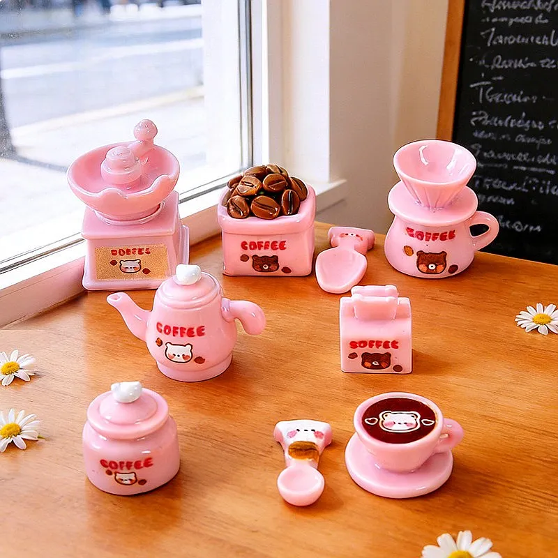 

100pcs Wholesale Mini Coffee Machine Resin Cabochon Dollhouse Decor DIY Accessories Cute Ornament