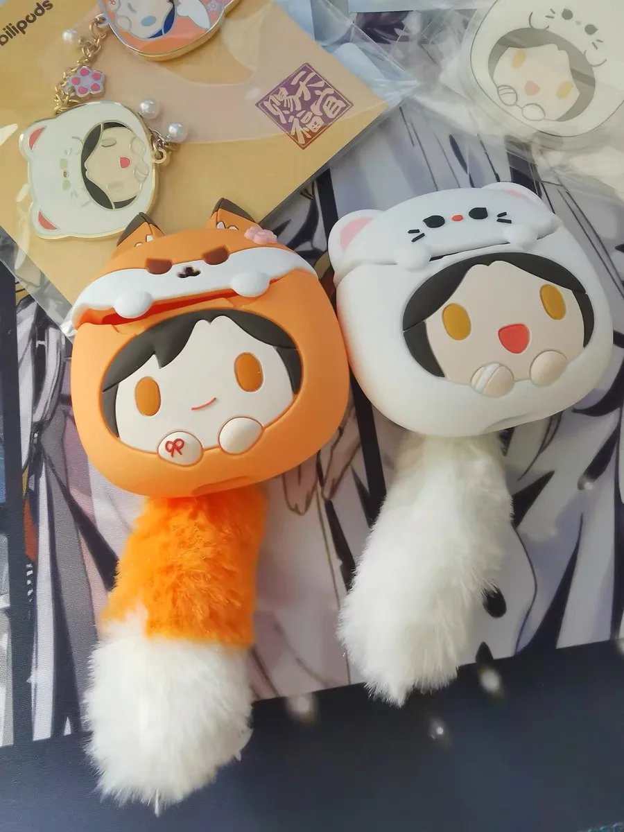 Tian Guan Ci Fu Tgcf Hua Cheng Xie Lian Comics lis królik zestaw słuchawkowy Bluetooth słuchawki etui na prezenty oficjalne Cosplay zabawka