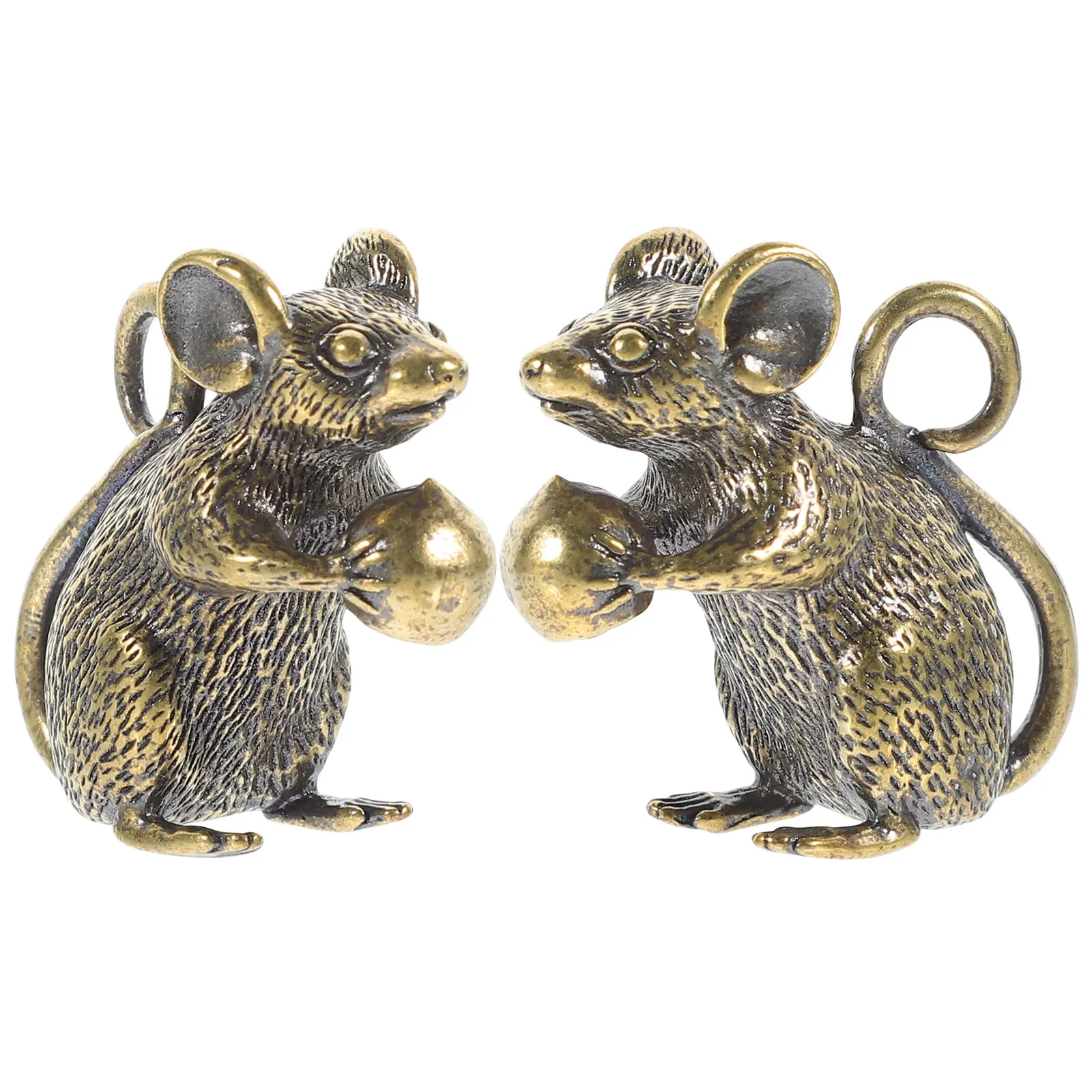 2Pcs Brass Mouse Charms Copper Rat Pendants Smooth Surface DIY Jewelry Keychain Accessories Brass Mouse Charm Copper Rat Pendant